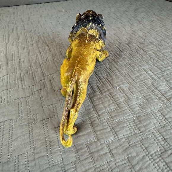 Vintage Toy Animal Lion Figure 90s 80s Plastic Rubber PVC Yellow Roaring - Picture 6 of 9